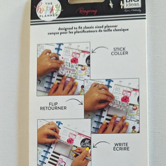 HTF Happy Planner Rong Rong 23pc Journaling Flip Stickers Women Fitness Fashion - Picture 4 of 6
